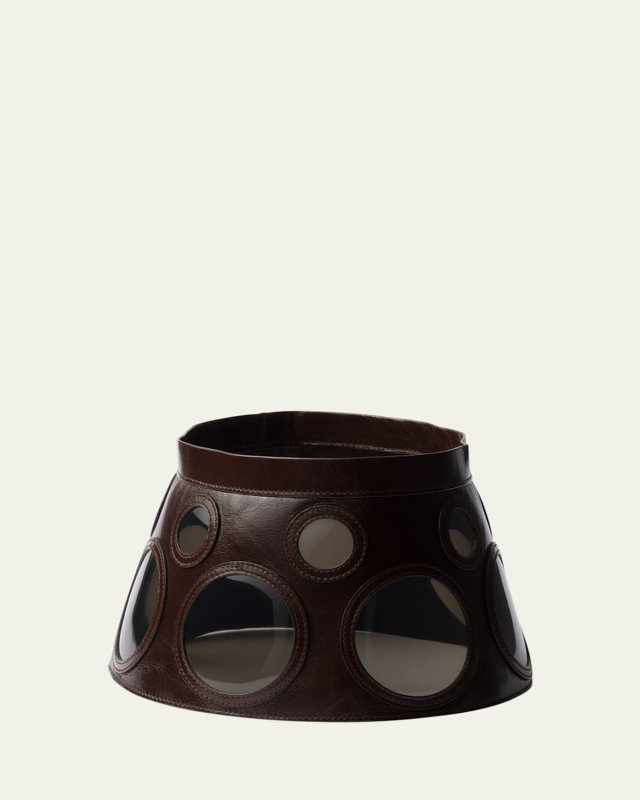 Clear Cutout Leather Bucket Hat